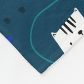 宇宙旅行猫とクマ フリースブランケット (角)