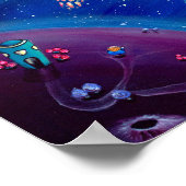 宇宙旅行 |ロケットプリント |外部空間子供部屋 ポスター (角)