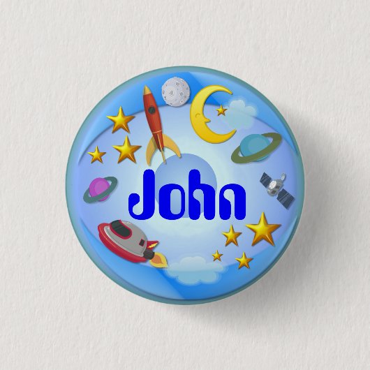 宇宙旅行～名前ボタン# 2 缶バッジ (正面)