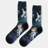 宇宙旅行 銀河 星 月 ソックス (左)
