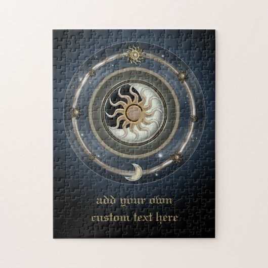 宇宙日曜日の月及び星のデザイン ジグソーパズル (縦)