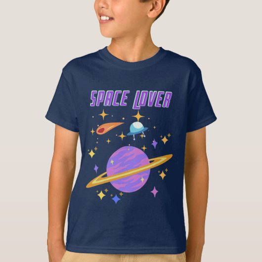 宇宙星の惑星ムーン恋人 Tシャツ (正面)