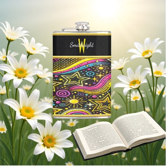 宇宙星模様と渦巻き フラスク