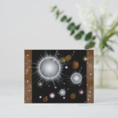 宇宙星白熱［赤熱］光を放つ星パーティー 招待状 (スタンド正面)