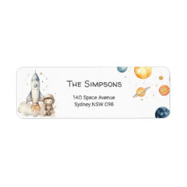 宇宙星空の惑星差出人住所ラベル ラベル