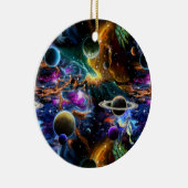宇宙星雲と惑星 セラミックオーナメント (右)