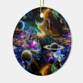 宇宙星雲と惑星 セラミックオーナメント (左)