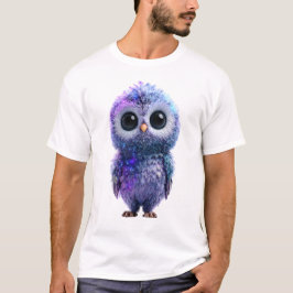 宇宙星雲銀河フクロウ男性 Tシャツ