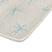 宇宙時代のターコイズのスターバストのまな板 カッティングボード (角)