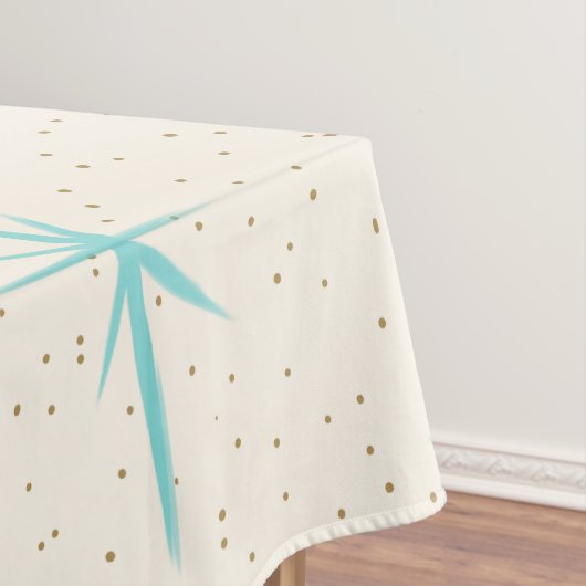 宇宙時代のターコイズのスターバストのテーブルクロス テーブルクロス (インサイチュ)