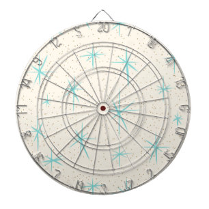 宇宙時代のターコイズのスターバストの投げ矢板 ダーツボード