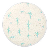 宇宙時代のターコイズのスターバストの陶磁器のノブ セラミックノブ (正面)