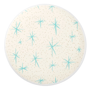 宇宙時代のターコイズのスターバストの陶磁器のノブ セラミックノブ