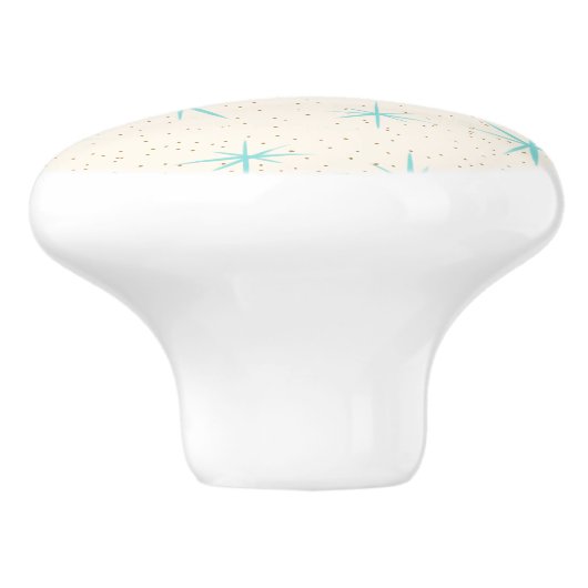 宇宙時代のターコイズのスターバストの陶磁器のノブ セラミックノブ (側面)