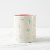 宇宙時代のターコイズのスターバスト2の調子のマグ ツートーンマグカップ (中央)