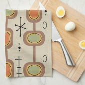 宇宙時代の幾何学的数々のアートカラー キッチンタオル (四つ折り)