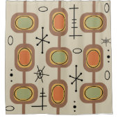 宇宙時代の幾何学的数々のアートカラー シャワーカーテン (正面)