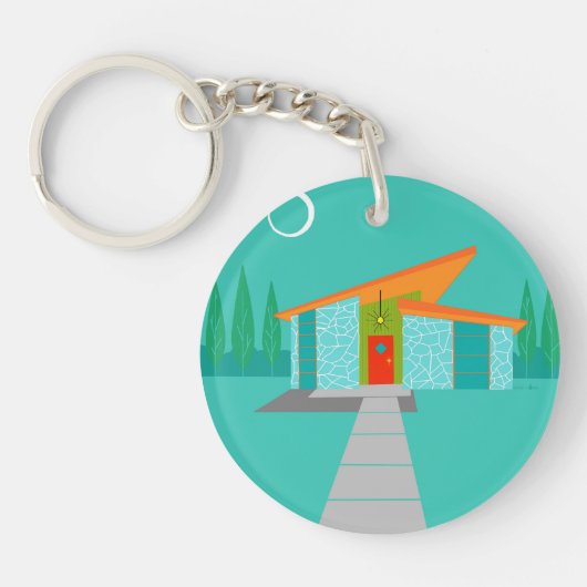 宇宙時代の漫画のアクリルKeychain キーホルダー (正面)
