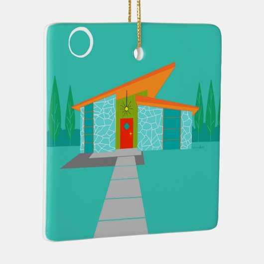 宇宙時代の漫画の家のクリスマスのオーナメント セラミックオーナメント (右)