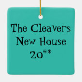 宇宙時代の漫画の家のクリスマスのオーナメント セラミックオーナメント (裏面)