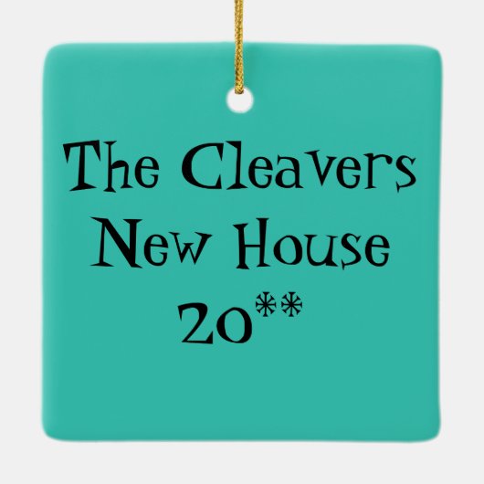 宇宙時代の漫画の家のクリスマスのオーナメント セラミックオーナメント (裏面)