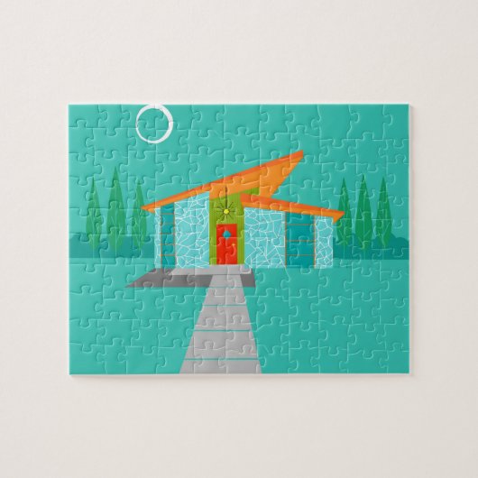 宇宙時代の漫画の家のパズル ジグソーパズル (横)