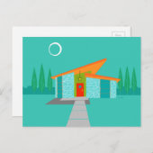 宇宙時代の漫画の家の郵便はがき ポストカード (正面/裏面)