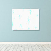 宇宙時代ターコイズスターバストキャンバスプリント キャンバスプリント (インサイチュ (ウッドフロア))