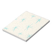 宇宙時代ターコイズスターバストメモ帳 ノートパッド (回転)