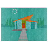 宇宙時代マンガハウスガラス切断板 カッティングボード (正面)