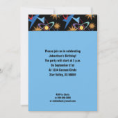 宇宙時代レトロ数々の色パターンパーティー 招待状 (正面)