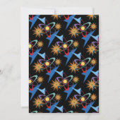 宇宙時代レトロ数々の色パターンパーティー 招待状 (裏面)