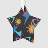 宇宙時代レトロ数々の色パターン オーナメント (正面)