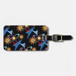宇宙時代レトロ数々の色パターン ラゲッジタグ