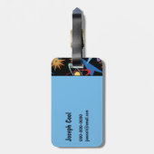 宇宙時代レトロ数々の色パターン ラゲッジタグ (裏面縦)