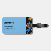 宇宙時代レトロ数々の色パターン ラゲッジタグ (裏面横)