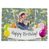 宇宙時代誕生日 ラージペーパーバッグ (裏面)