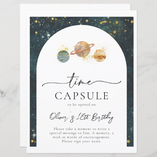 宇宙時間カプセル標識 |宇宙誕生日 (正面/裏面)