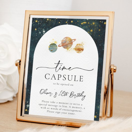 宇宙時間カプセル標識 |宇宙誕生日 ポスター