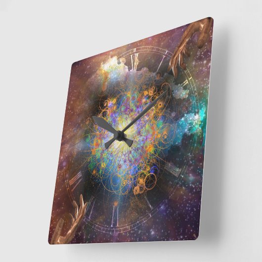 宇宙時間原子 スクエア壁時計 (傾斜)