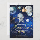 宇宙最初の太陽一周おめでとう!外宇宙最初の誕生日招待状ギャラクシーブラストオフ 招待状 (正面)