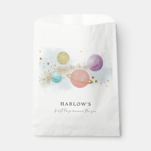 宇宙最初の日のまわりにのパーティー フェイバーバッグ (正面)