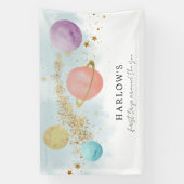 宇宙最初の日のまわりにの誕生日 横断幕 (縦)