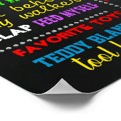 宇宙最初の誕生日の黒板の看板 ポスター (角)