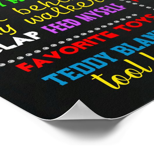 宇宙最初の誕生日の黒板の看板 ポスター (角)