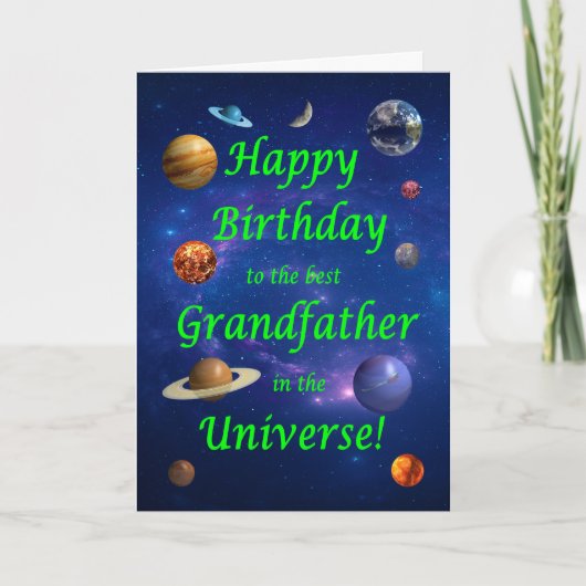 宇宙最高のにおける祖父誕生日 カード (正面)