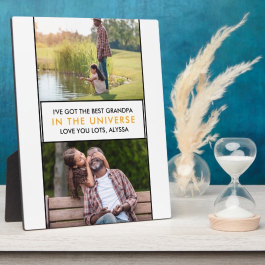 宇宙最高ののおじいちゃんパーソナライズされた2 Photo フォトプラーク (側面)