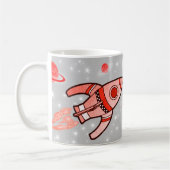 宇宙最高のの孫赤い灰色のマグカップ コーヒーマグカップ (左)