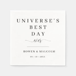 宇宙最高のの日結婚の スタンダードカクテルナプキン