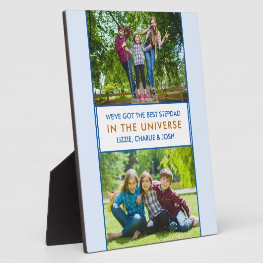 宇宙最高ののStepdadパーソナライズされた 2 フォトプラーク (側面)